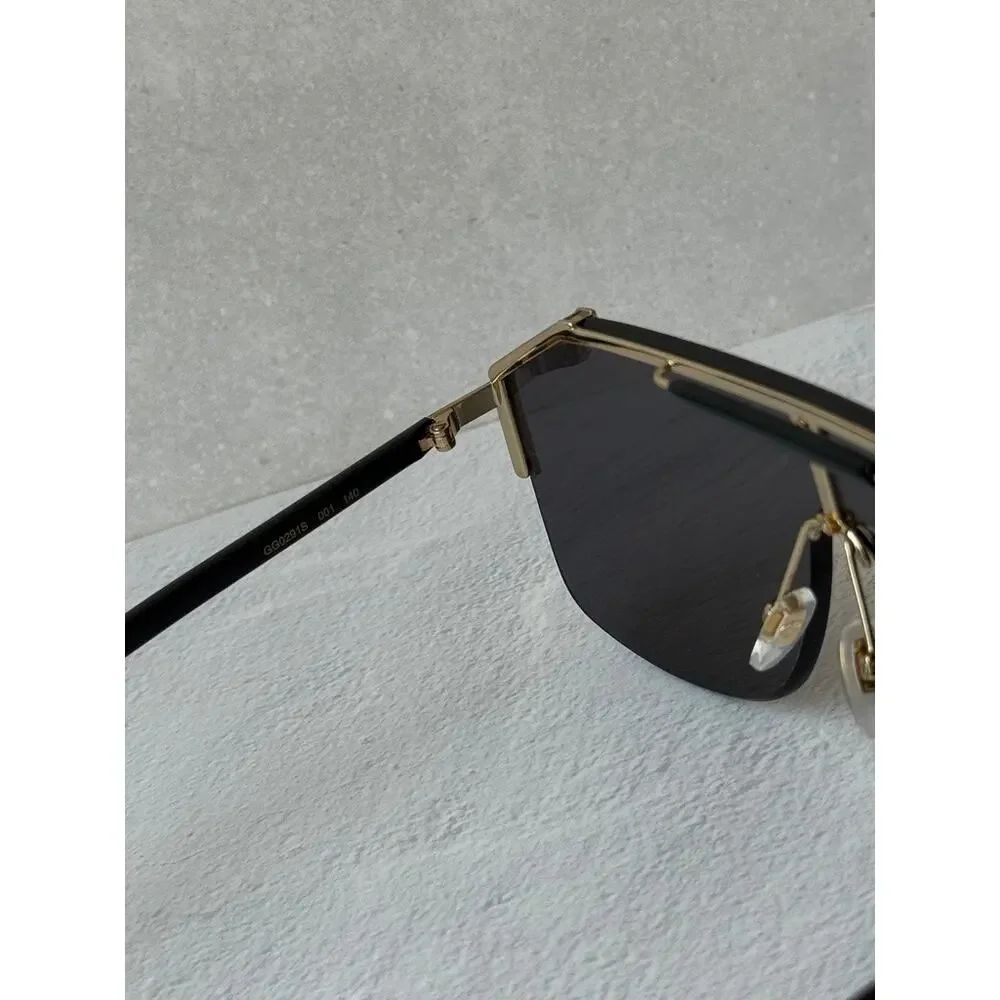 NEW Gucci GG0291S Black Mask Shield Unisex Sunglasses $625
